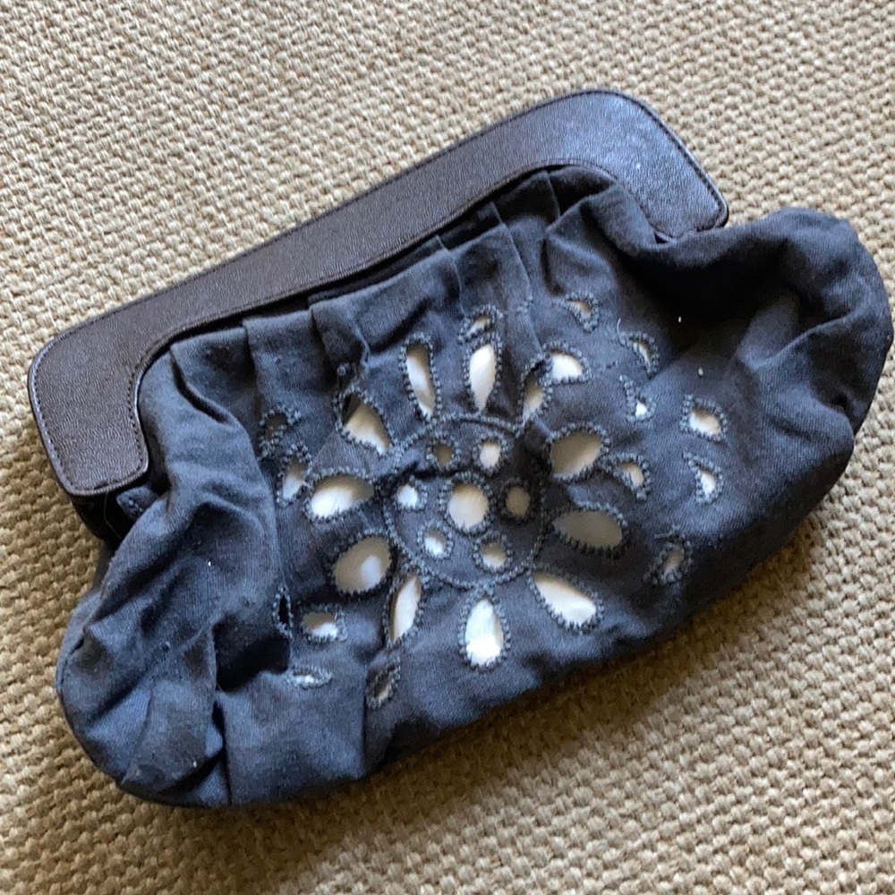 Elegant Black Clutch with Cutout Design